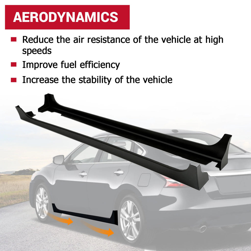 Pair Side Skirt Extensions for Nissan Altima (2013-2015) Matte Black