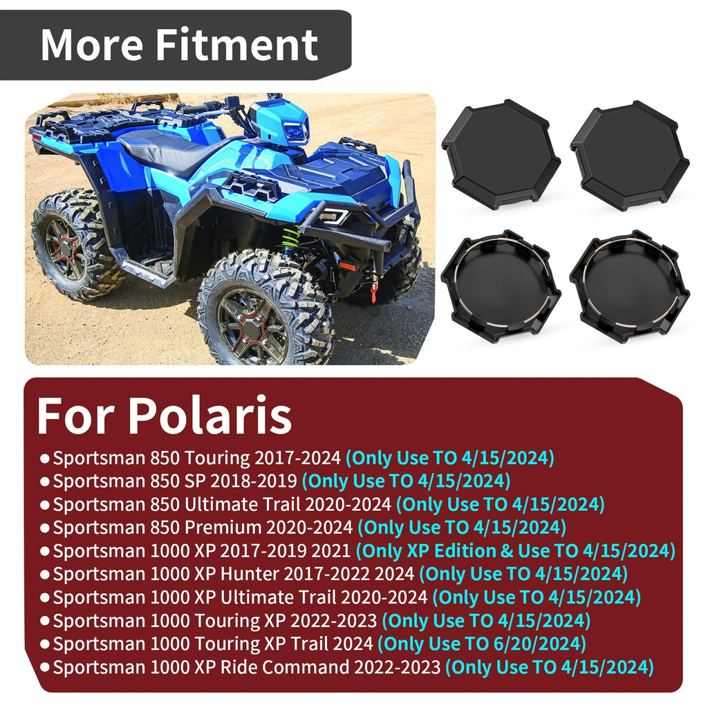 Wheel Hub Cap Set of 4 for Polaris Sportsman 850 Ultimate Trail (2020–2024)