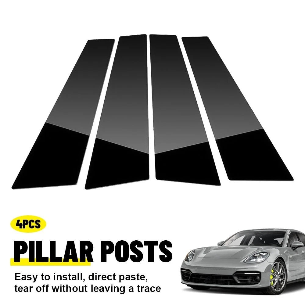 4X Door Window Pillar Posts Trim Cover for Porsche Panamera (2009–2014) Black EPY