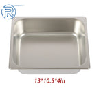 Set of 8 Stainless Steel Hotel Pans 1/2 Size 4" Deep with Lids