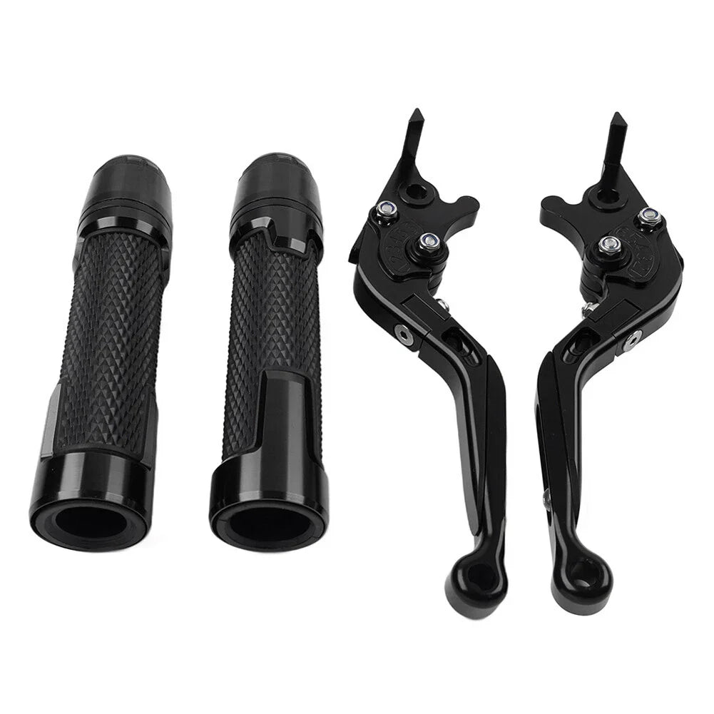 Black Extendable Brake Clutch Levers Grips Set for Aprilia Tuono V4 (2011-2023)