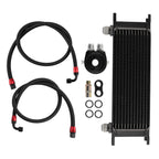 13 Row AN10 Oil Cooler with 3/4-16 & M20-1.5 Filter Adapter Hose Kits
