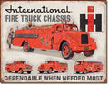 Vintage Replica Tin Metal Sign for International Fire Truck Chassis (1680)