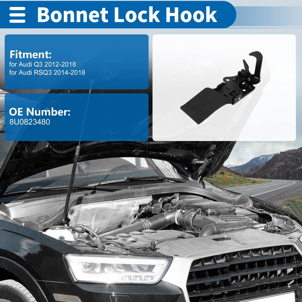 Hood Latch Assembly for Audi Q3 (2012–2018) No. 8U0823480 1 Pcs