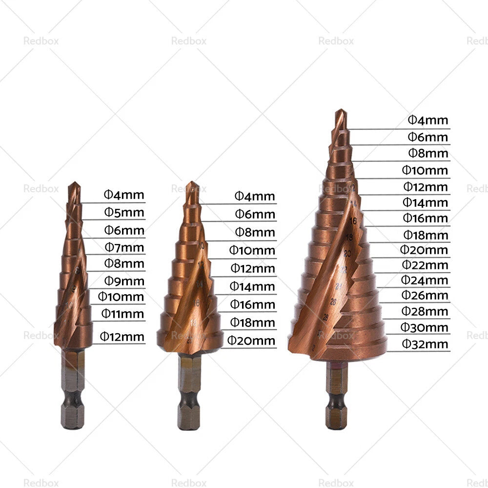 Cobalt Step Drill Bit Hole Cutter 4-12/20/32mm for Stainless Steel