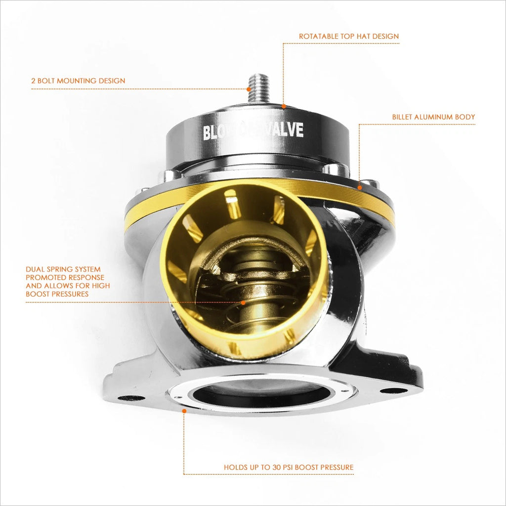 Adjustable 2-Bolt Blow-Off Valve for Universal Type-S RS RZ Turbo (BOV Gold)