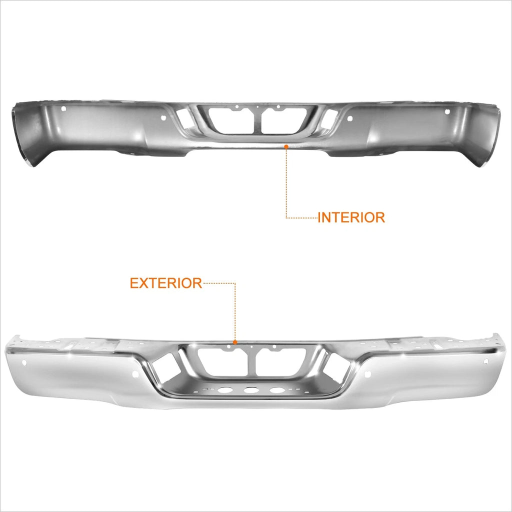 OE Style Rear Bumper Face Bar for Toyota Tundra (2007–2013) Chrome, Park Sensor Holes