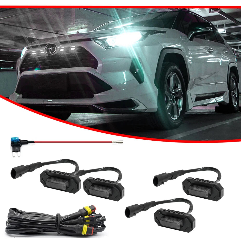 Raptor Style Front Grille with White LED Lights for Toyota RAV4 (2019–2022)