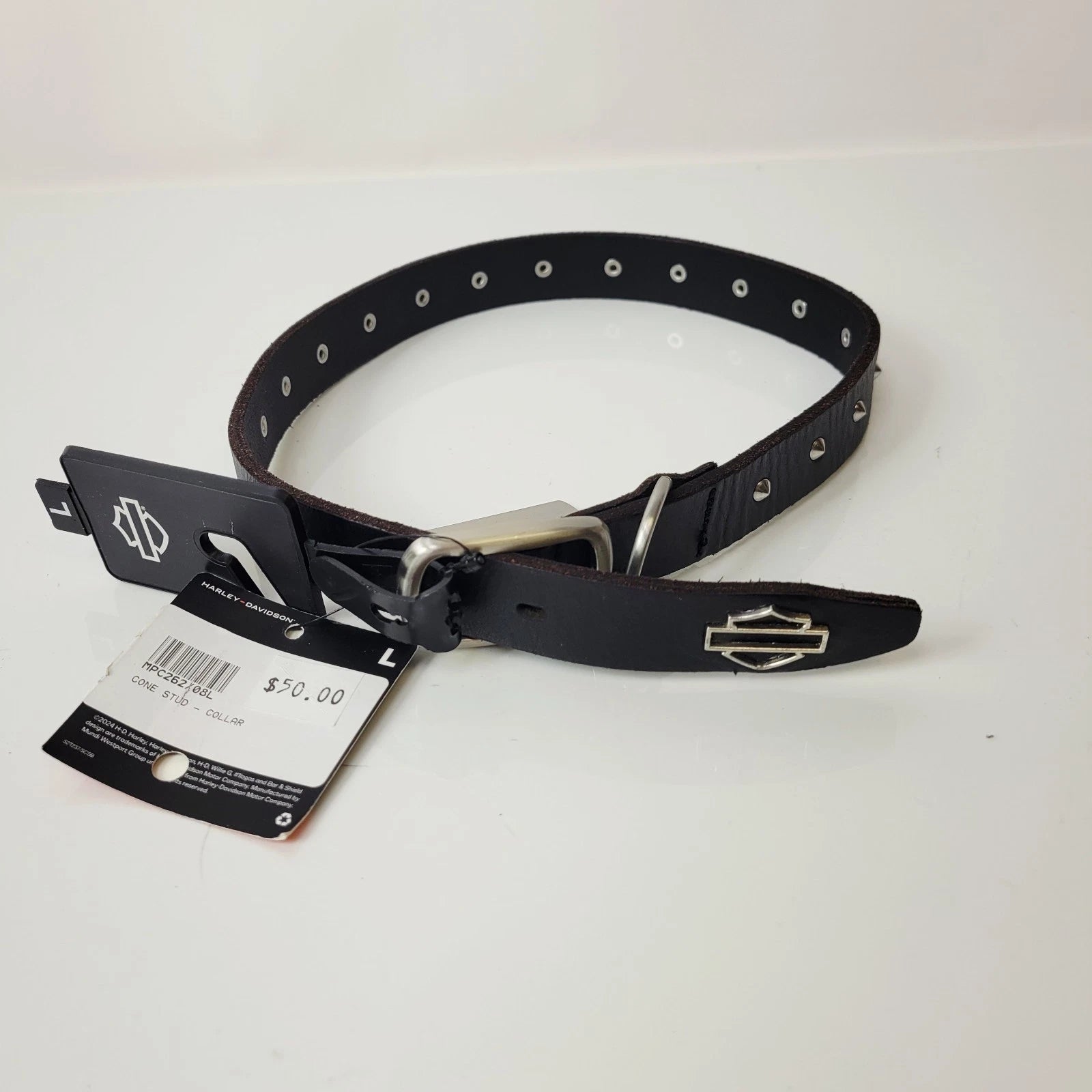 Large Cone Stud Dog Pet Collar for Harley-Davidson (MPC26208L)
