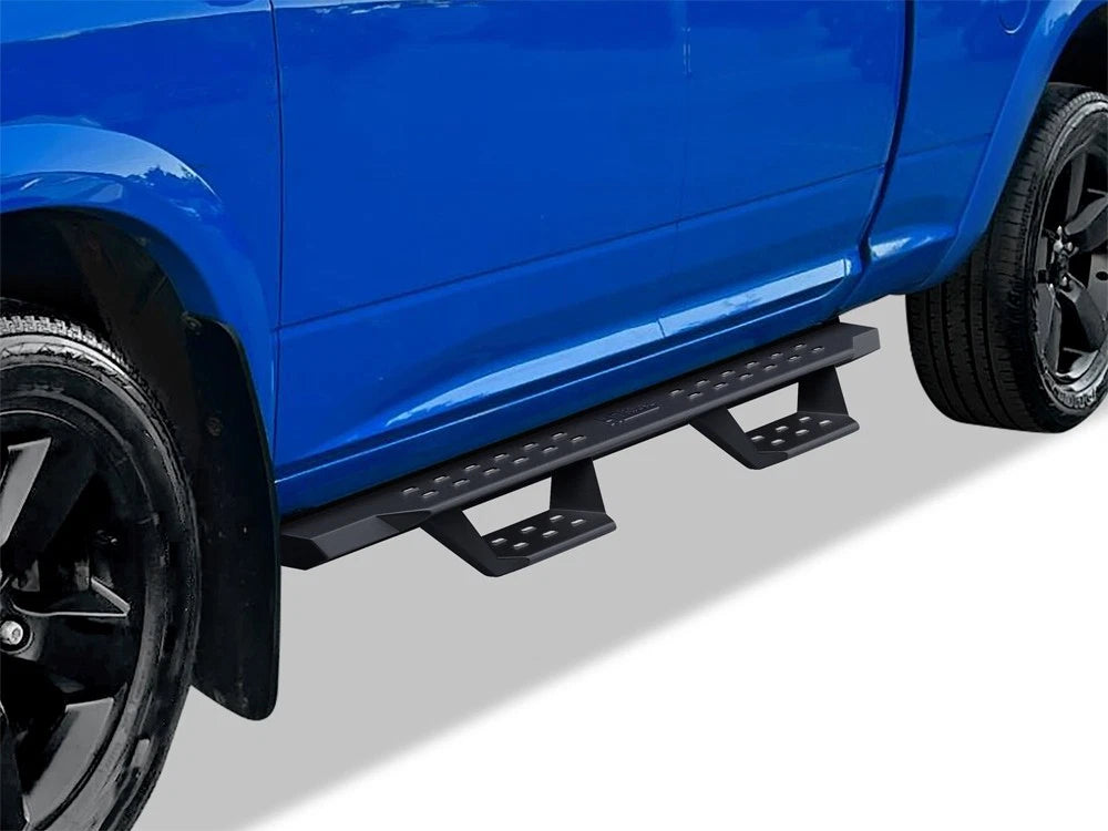 Black Overland Slider Drop Steps for Dodge Ram 1500 Quad Cab (2009–2018)