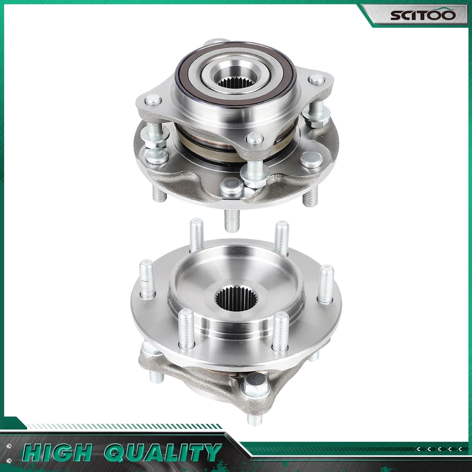 2X Front Wheel Bearing Hub Assembly for Toyota 4Runner (2003–2023) 4WD