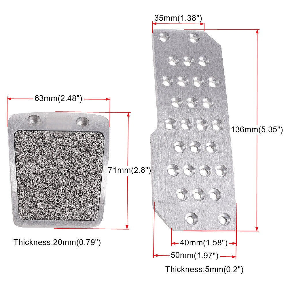 Silver Racing Pedal Kit for Make Model