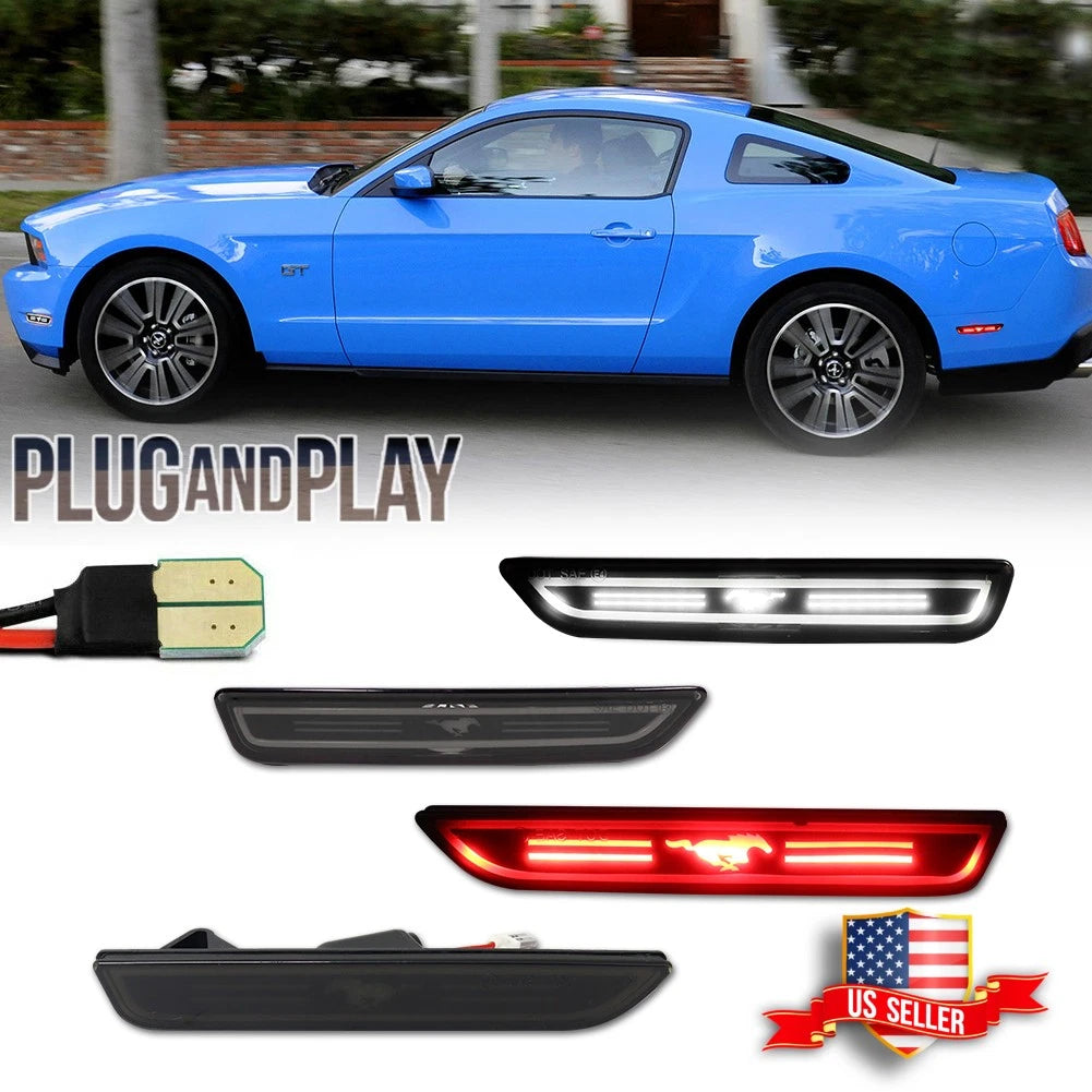 Smoked LED Side Marker Lights for Ford Mustang (2010–2014)