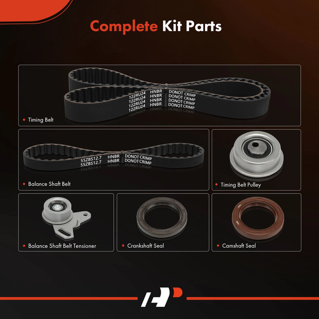 6X Timing Belt Kit for Mitsubishi Galant (1989–1992) Dodge Eagle 2000 GTX