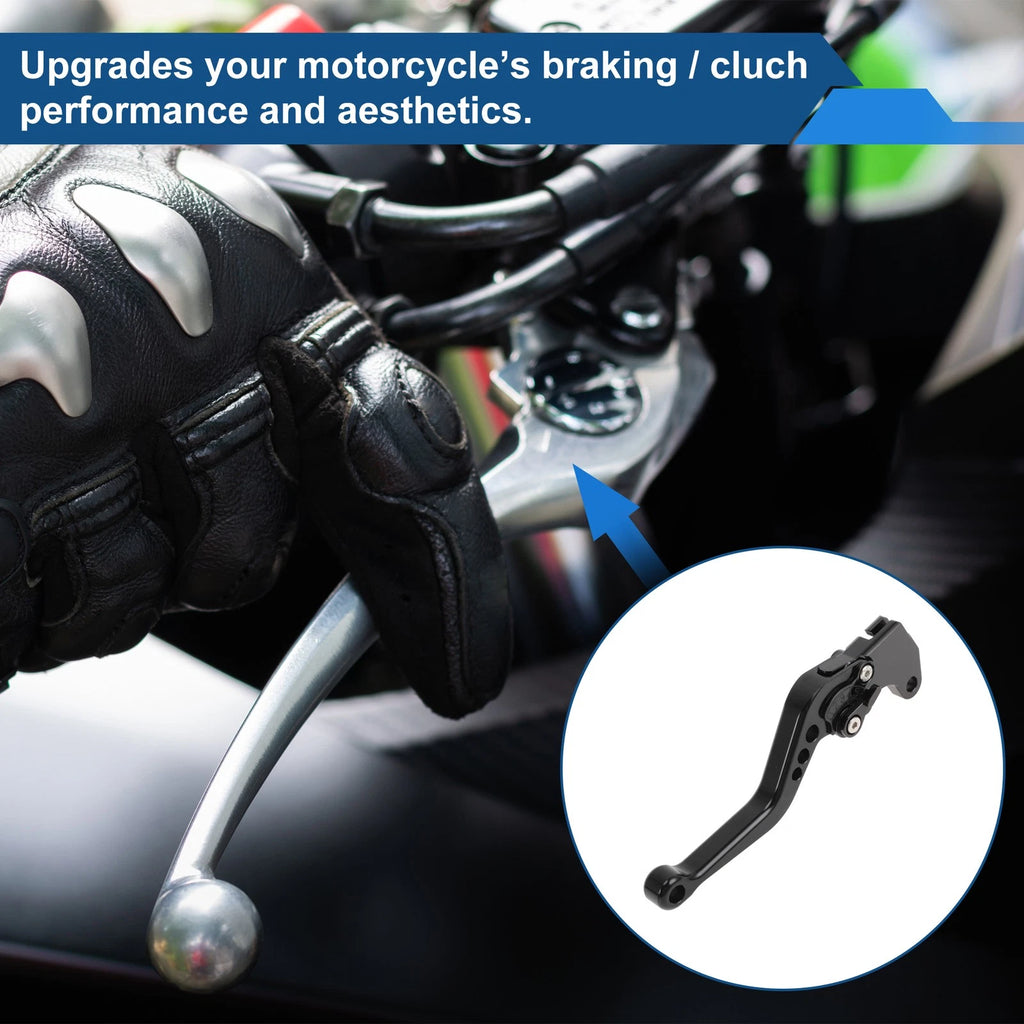 Adjustable Short Brake Clutch Levers for Suzuki GSXR750 (2004–2005) - Black
