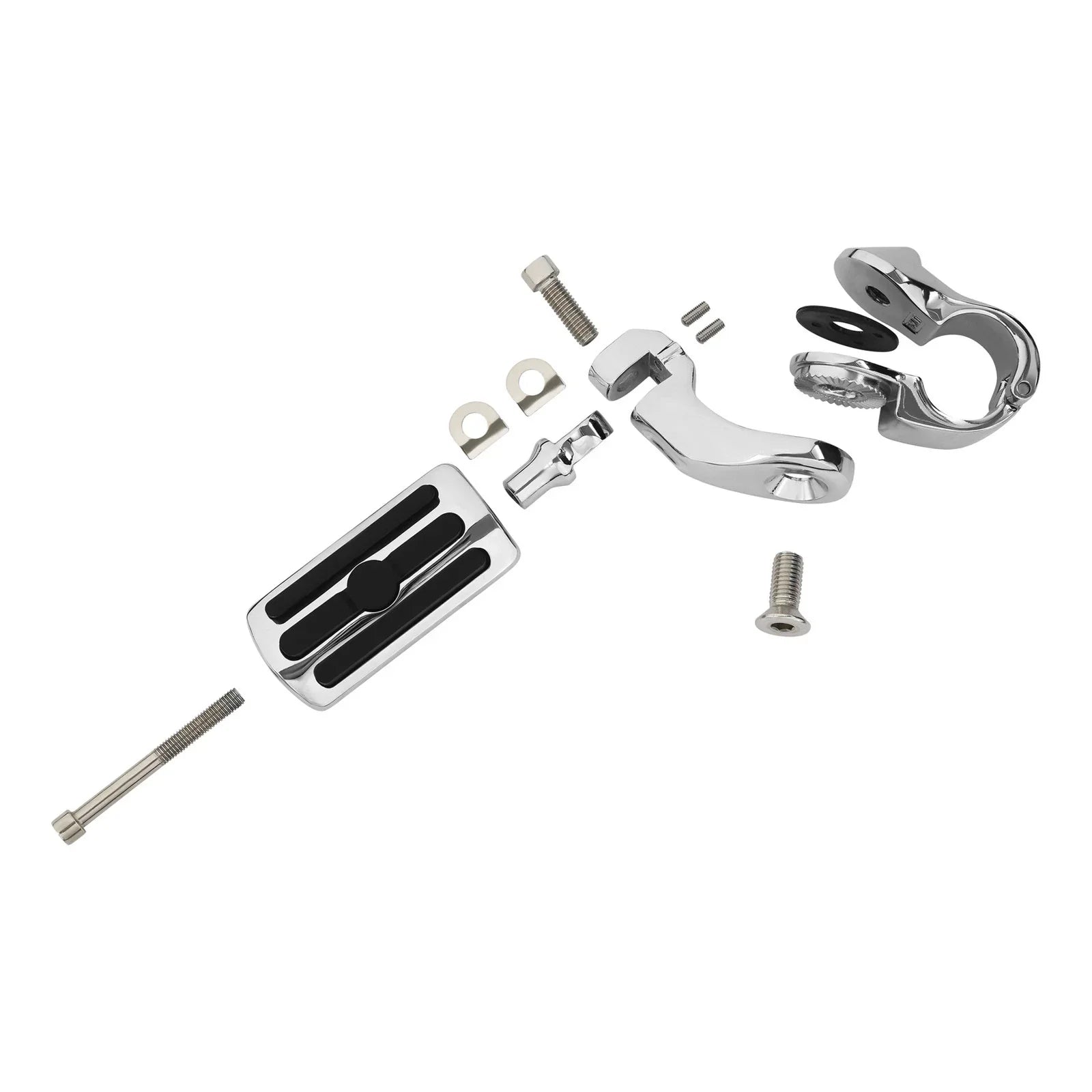 Chrome 1-1/4" Adjustable Highway Short Mount Foot Pegs for Harley Sportster (2004-2023)