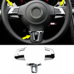 Set of 2 Chrome Steering Wheel Sticker Covers for Golf MK5 MK6 (2009–2014)