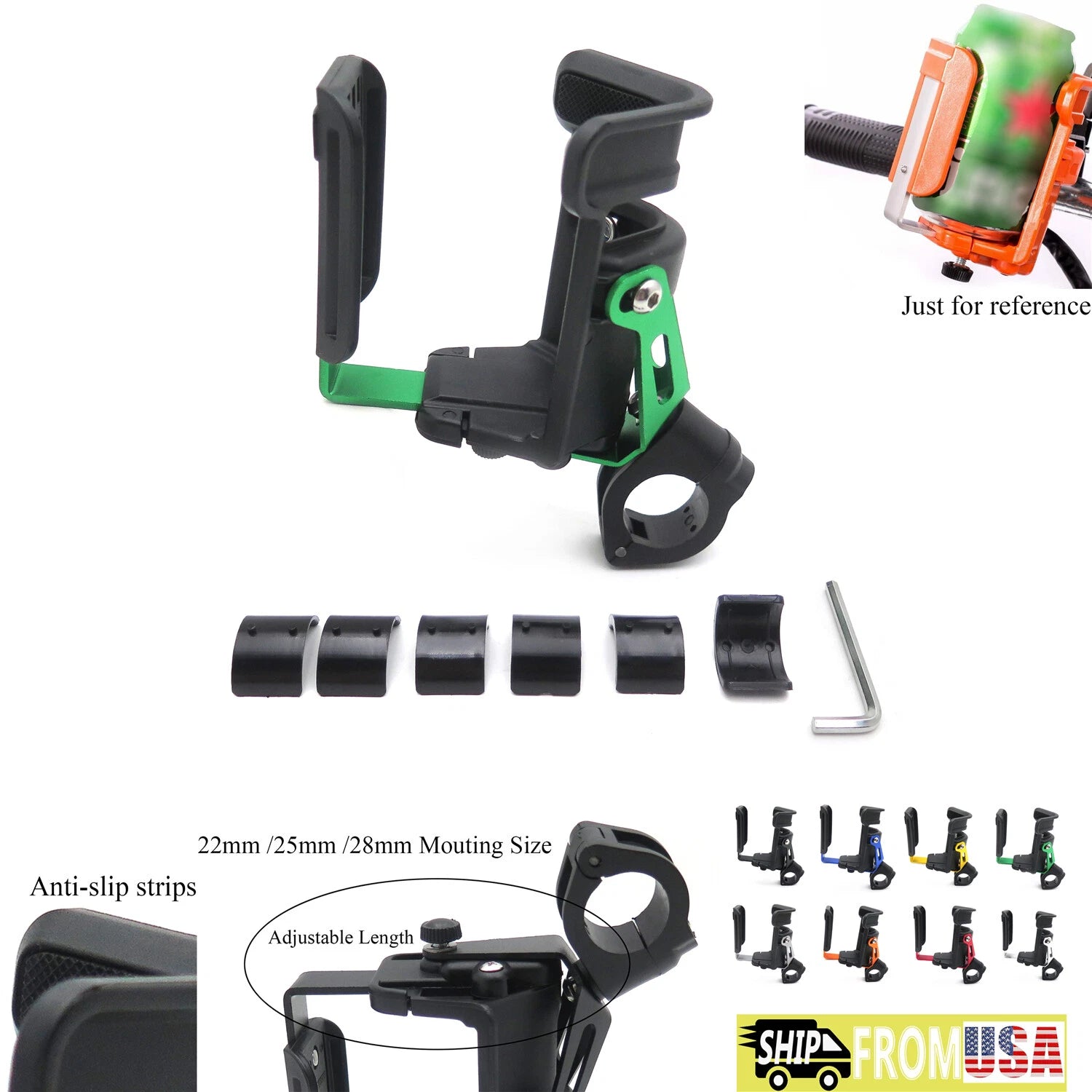 Universal Water Bottle Holder for Motorcycle Bike Crash Bar Mount