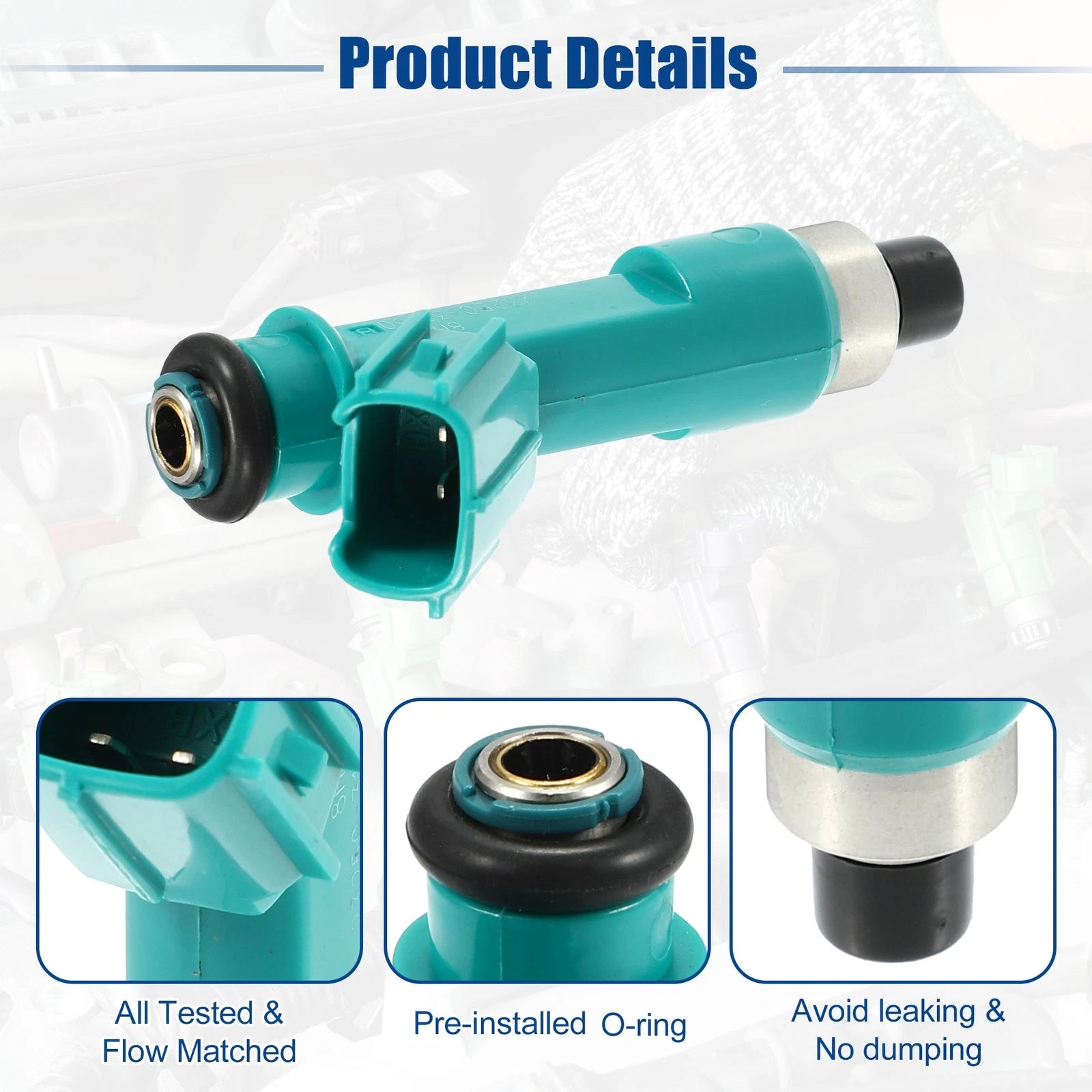 Set of 6 Fuel Injector Nozzles for Toyota Tacoma 4.0L V6 (2005–2015) 23250-31060
