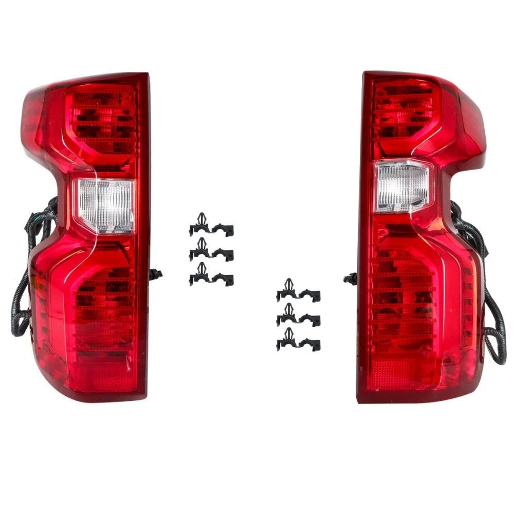 Set of 2 Tail Lights & Headlight for Chevy Silverado 1500 (2019–2021) Black