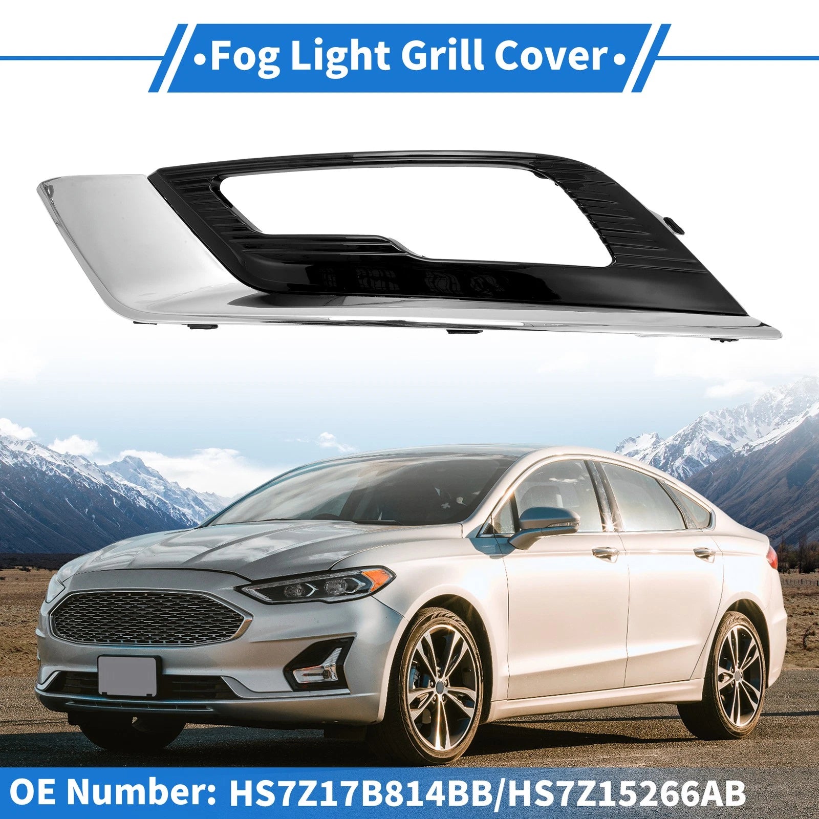 1 Pcs Fog Light Grill for Ford Fusion (2017–2018) No.HS7Z17B814BB