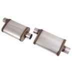 Set of 2 Universal 3" Offset In Center Out Mufflers Stainless Steel