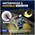 Set of 4 LED Courtesy Lights for Five Oceans (1-5/16", IP67, 12V)