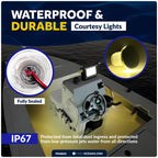 Set of 4 LED Courtesy Lights for Five Oceans (1-5/16", IP67, 12V)