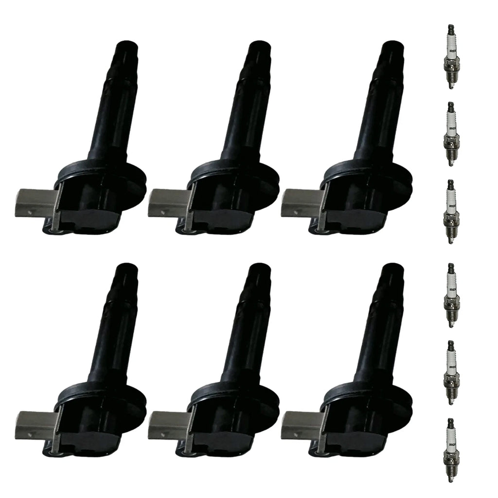 Set of 6 Iridium Spark Plugs & Ignition Coils for Ford Flex (2010-2012)