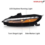 Left Headlight for Jeep Cherokee (2014–2018) Halogen with DRL Clear Lens
