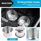 2X Stainless Steel Cup Drink Holder for Marine Car Truck Camper RV Boat