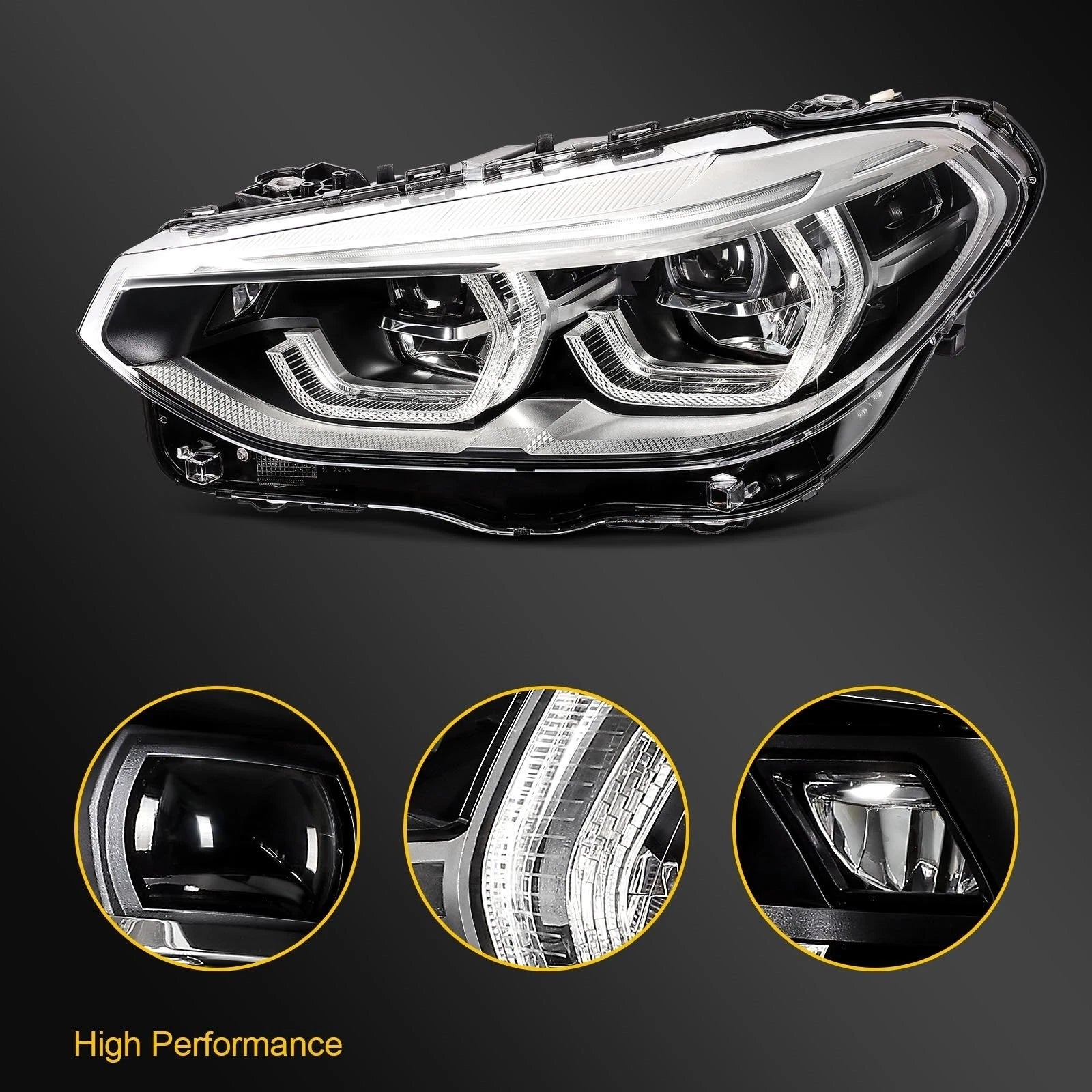 Left Side Full LED Headlight for BMW X4 X3 (2019–2021)