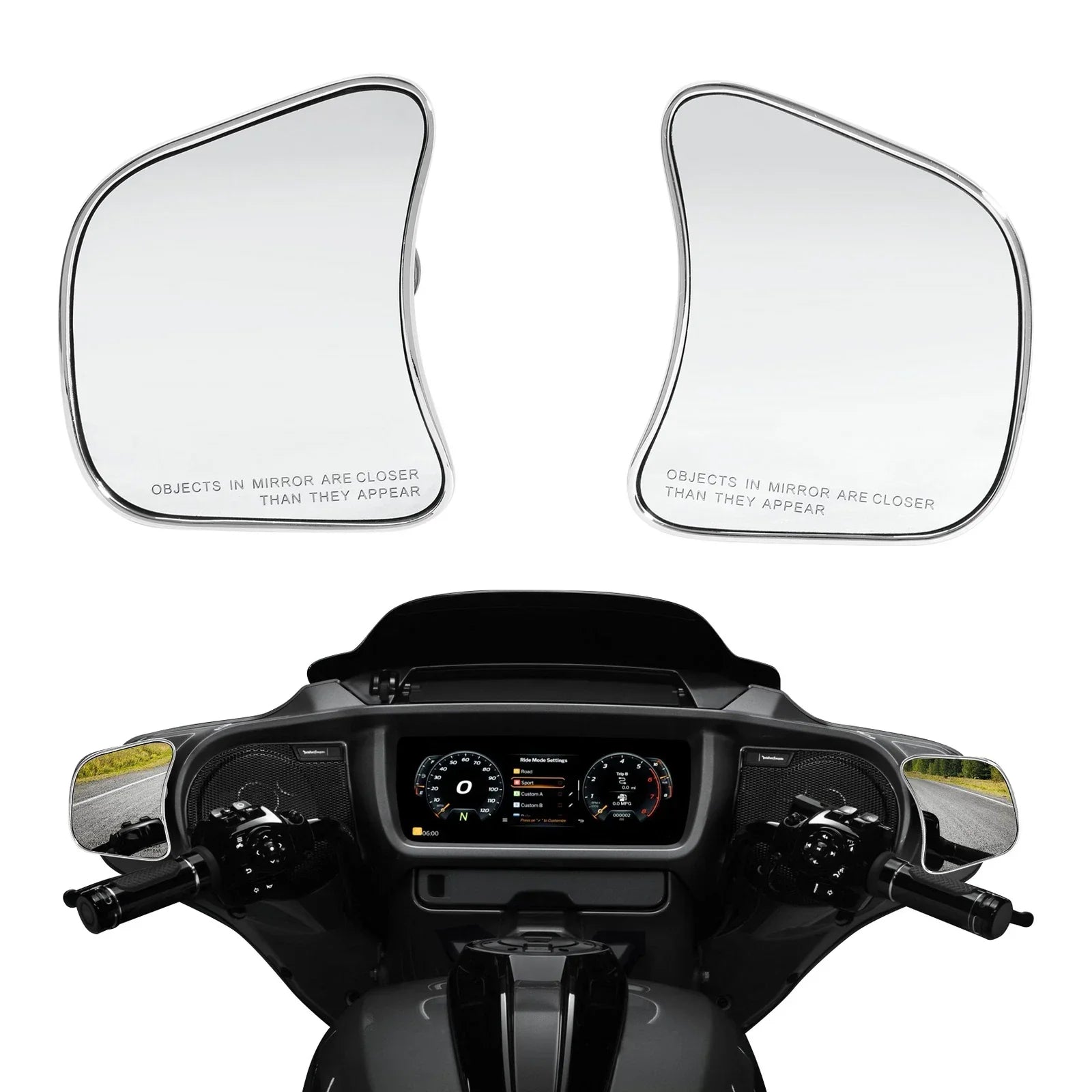Inner Fairing Mount Mirrors for Harley CVO Street Glide (2023-2025) Chrome