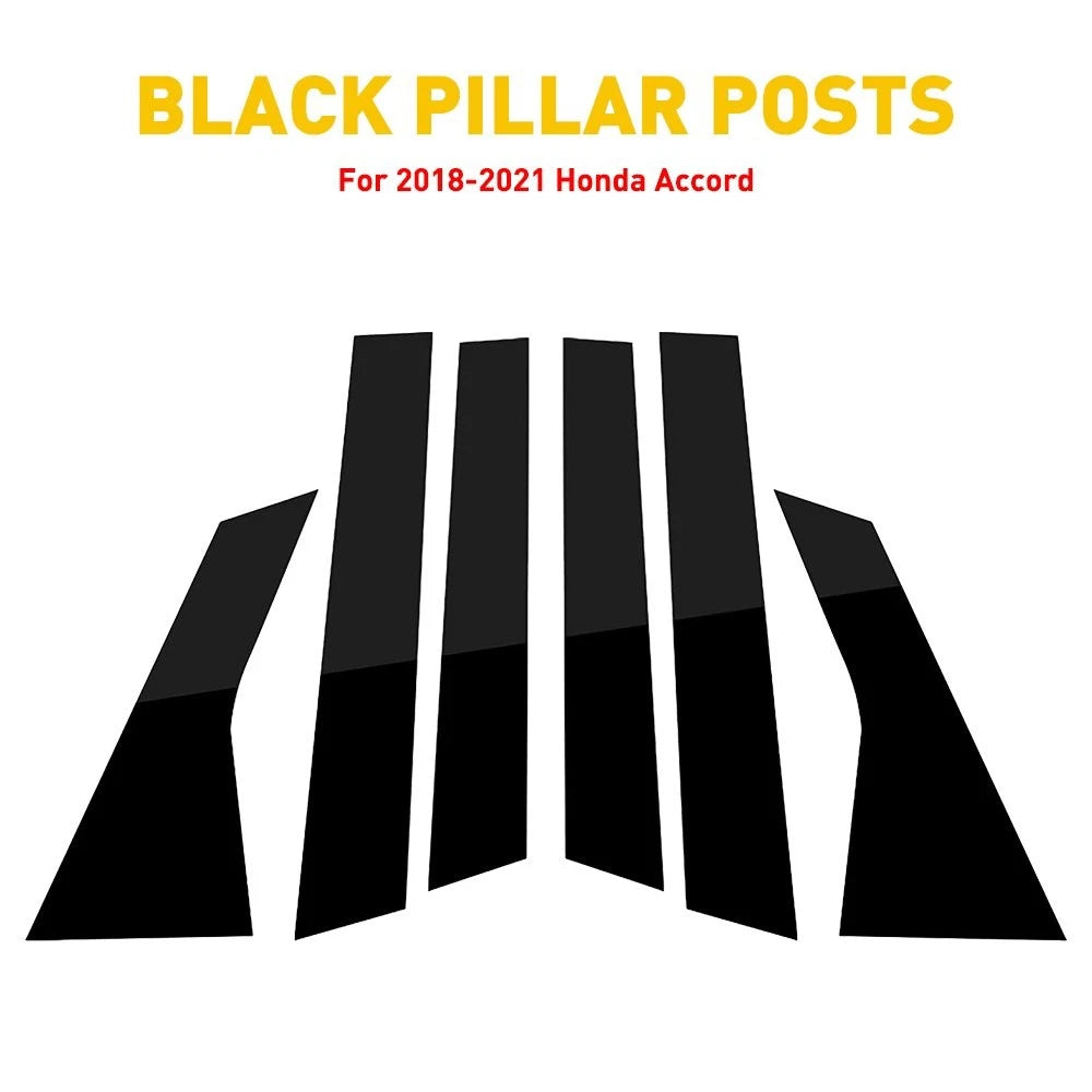 Black Pillar Posts Window Door Trim Cover for Honda Accord Sedan (2018–2021) EPY