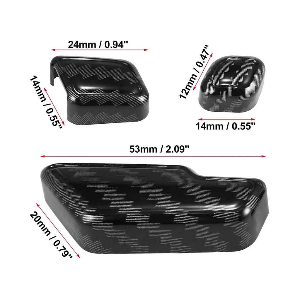 6Pcs Carbon Fiber Car Door Adjust Button Switch Covers for Mercedes Benz