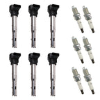 Set of 6 Ignition Coils + 6 Spark Plugs for VW Beetle Golf Audi A5 TT (2006–2019)
