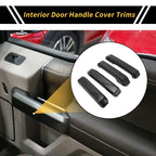 Set of 4 Interior Door Handle Cover Trims for Ford F-150 (2015–2020) Carbon Fiber Black