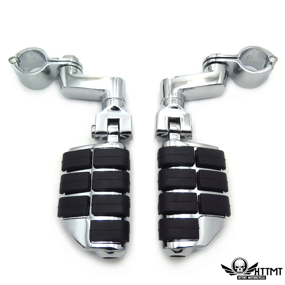 1 1/4" Wing Foot Pegs Clamps for Harley Sportster Touring Dyna