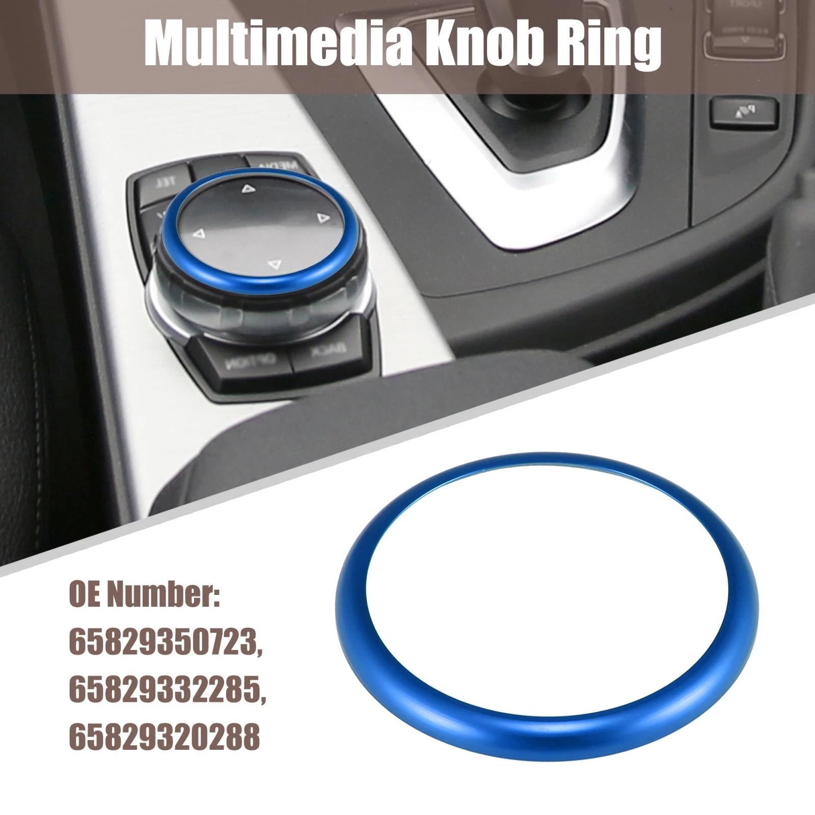 Aluminum Alloy Multimedia Knob Ring for BMW 1 2 3 5 6 7 Series X2 X3 (2000–2023)