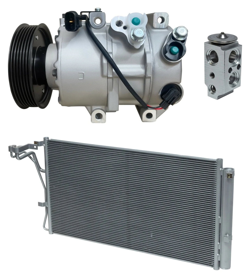 AC Compressor Kit With Condenser for Hyundai Genesis Coupe 3.8L (2013–2016)