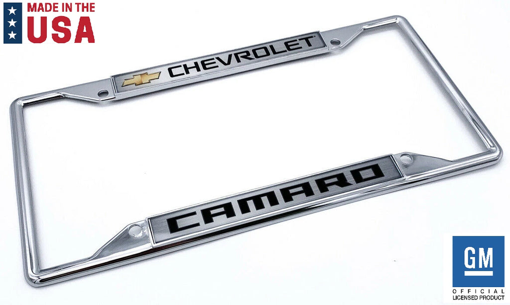 License Plate Frame Gold Bowtie Emblem Replacement for Chevy Camaro (2010–2024)