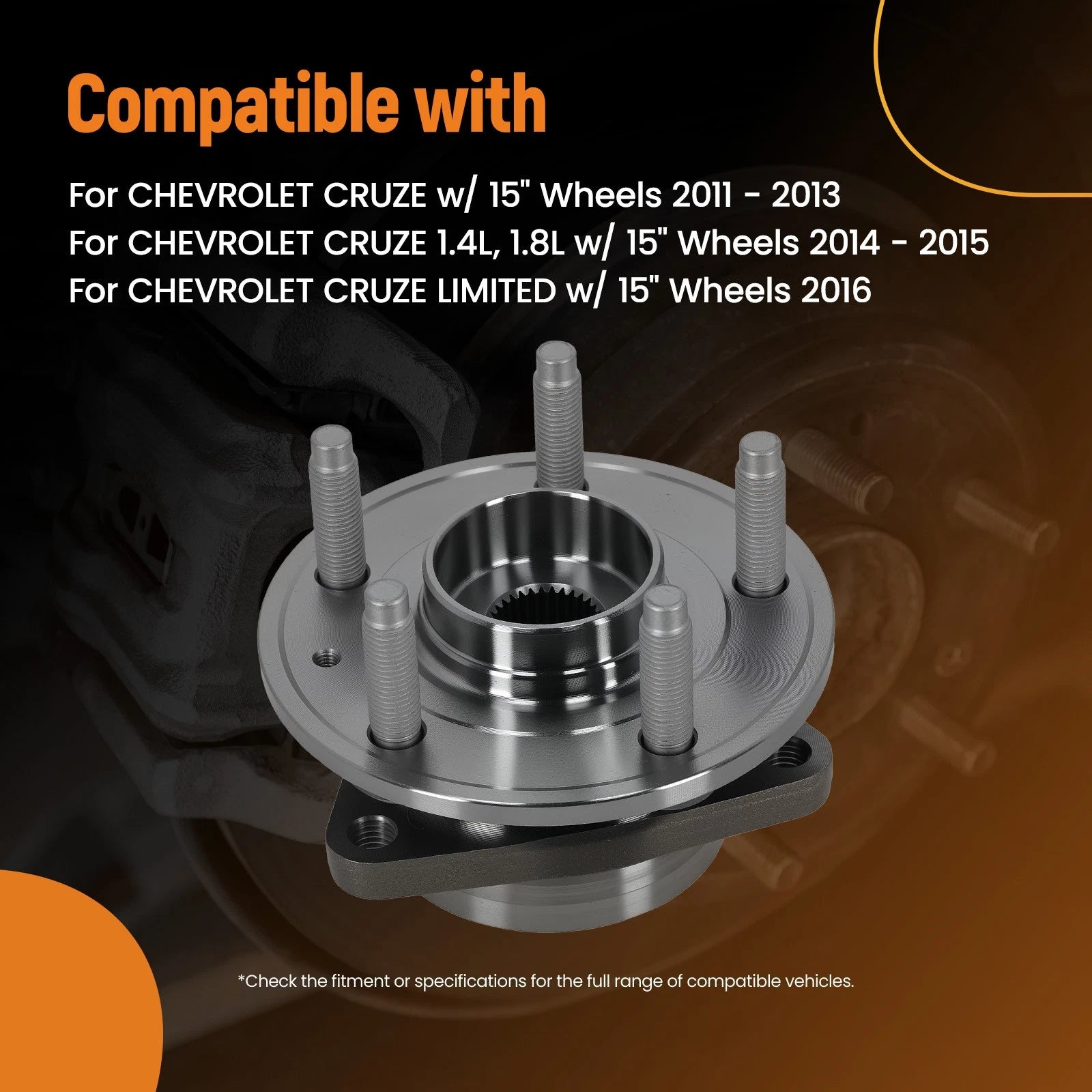 Front LH RH Wheel Hub Assembly for Chevrolet Cruze (2011–2016)