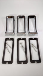 Tail Light Bezels Chrome w Black Insert for 1967–1968 Ford Mustang
