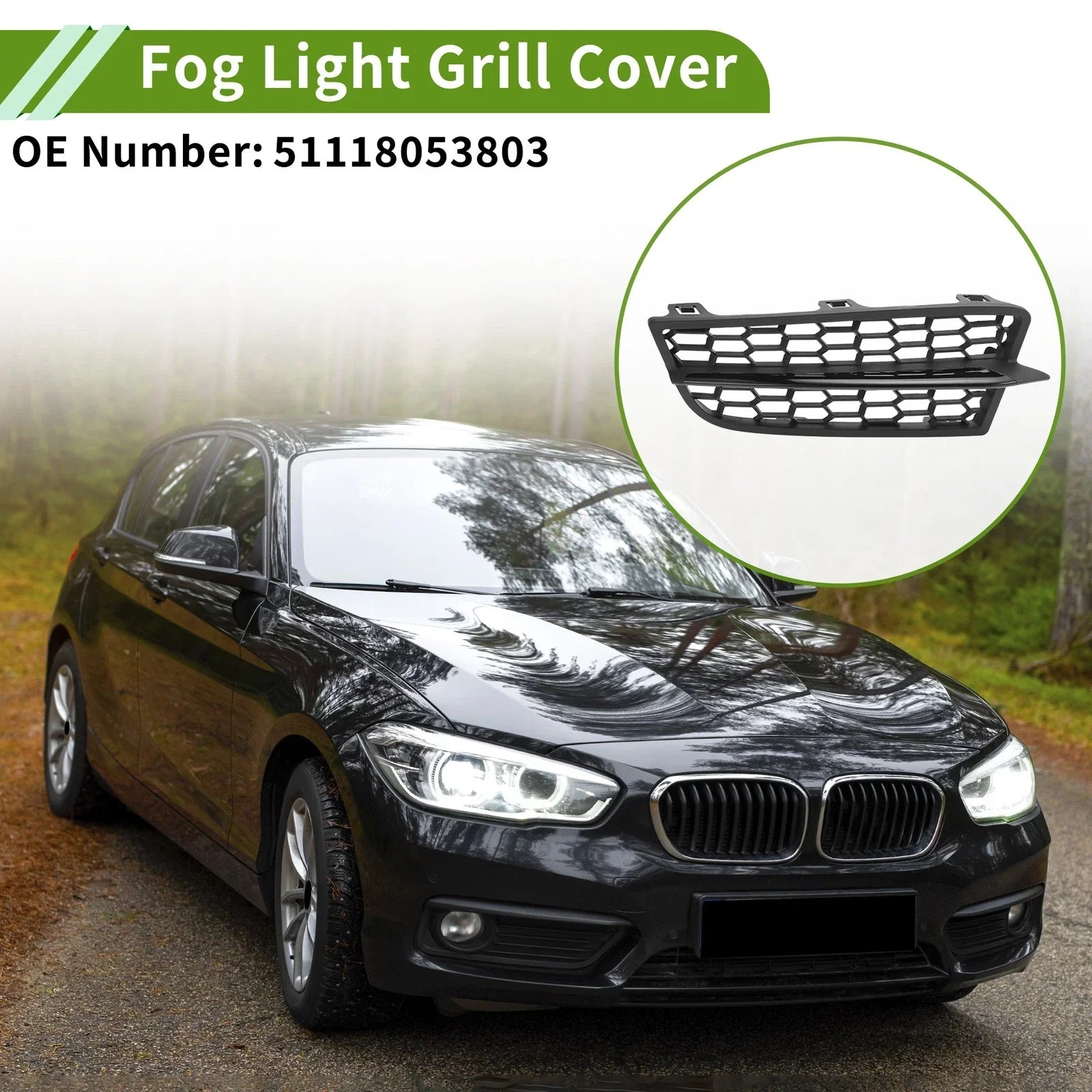 1 Pcs Left Fog Light Grill for BMW 1-Series (2011-2015)