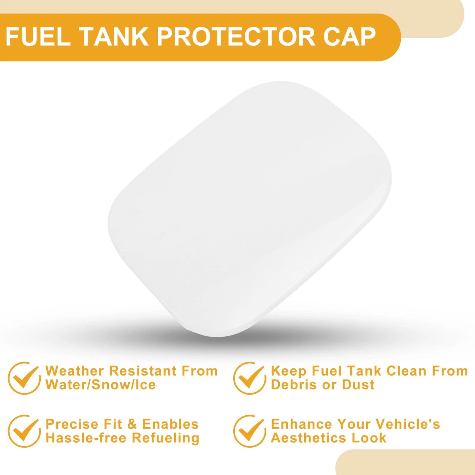 Fuel Tank Door Cap for Toyota RAV4 (2006–2012) No. 77350-42070 White Metal