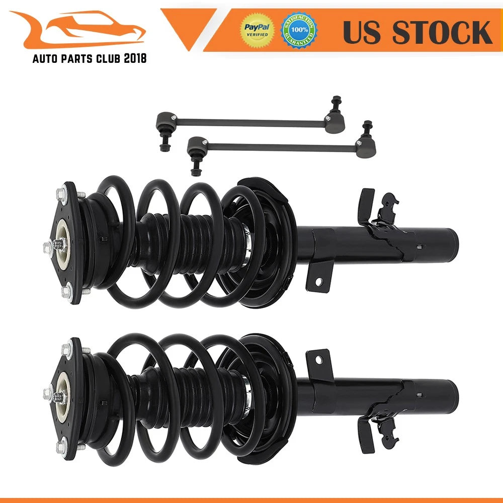 Front Struts Assembly Set for 2013 Ford Escape w/ Coil Spring & Sway Bar Links
