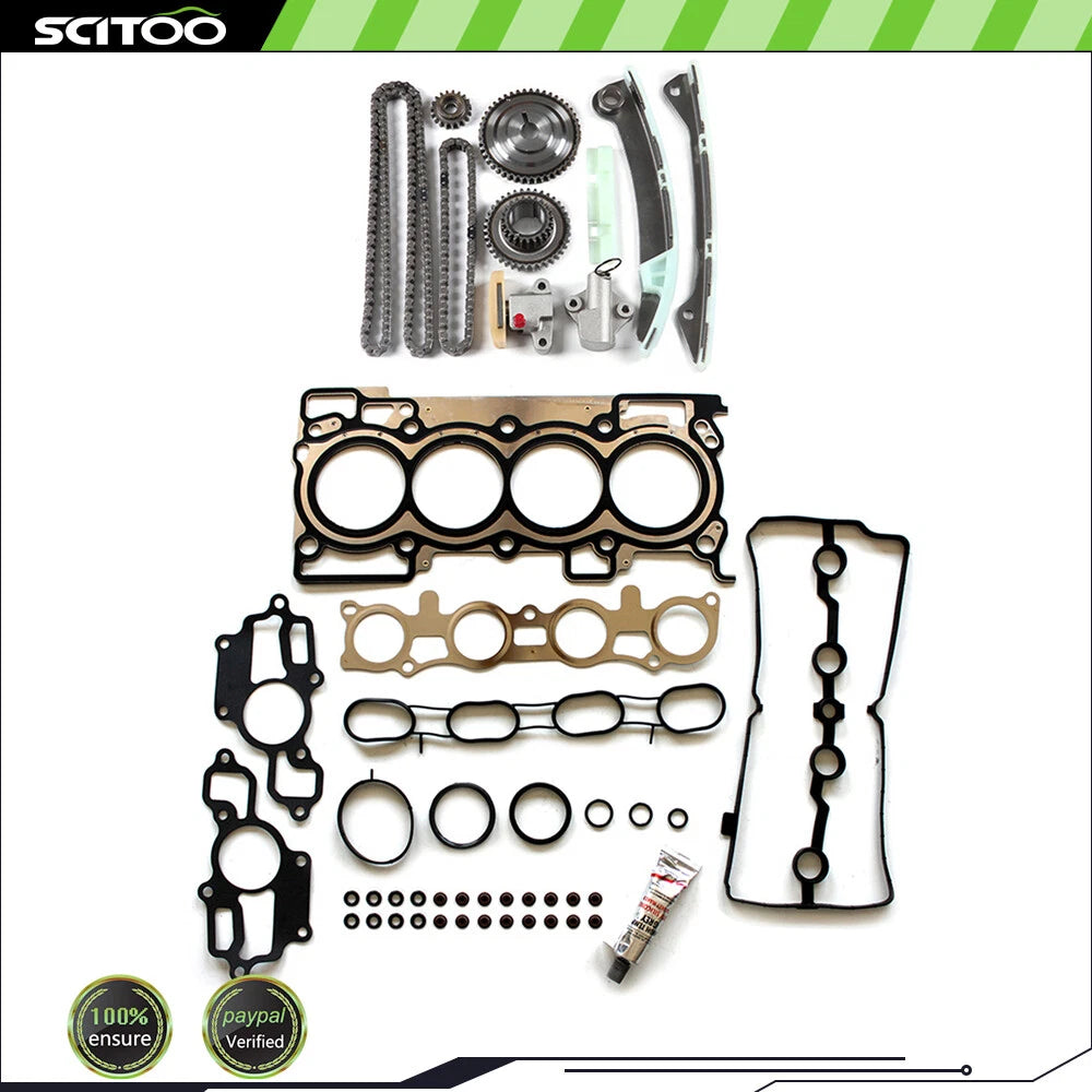 Head Gasket Set & Engine Timing Chain Kit for Nissan Sentra Versa Cube (2007–2012)