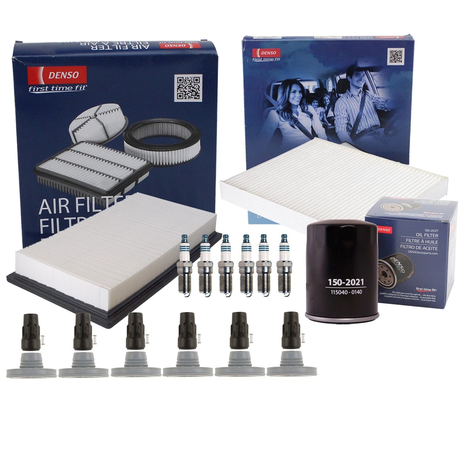 Denso Tune Up Kit 6 Spark Plugs & Boots for Ford Explorer Flex MKS MKT Taurus