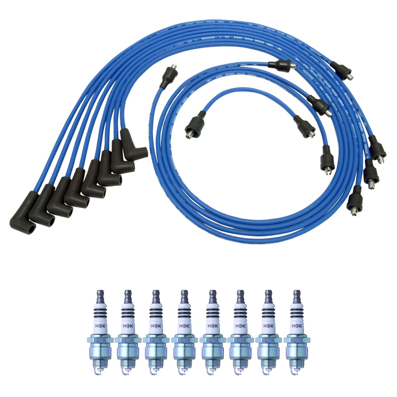 NGK Wire Set & 8 Iridium IX Spark Plugs for BelAir Biscayne Caprice Impala (1958–1976)