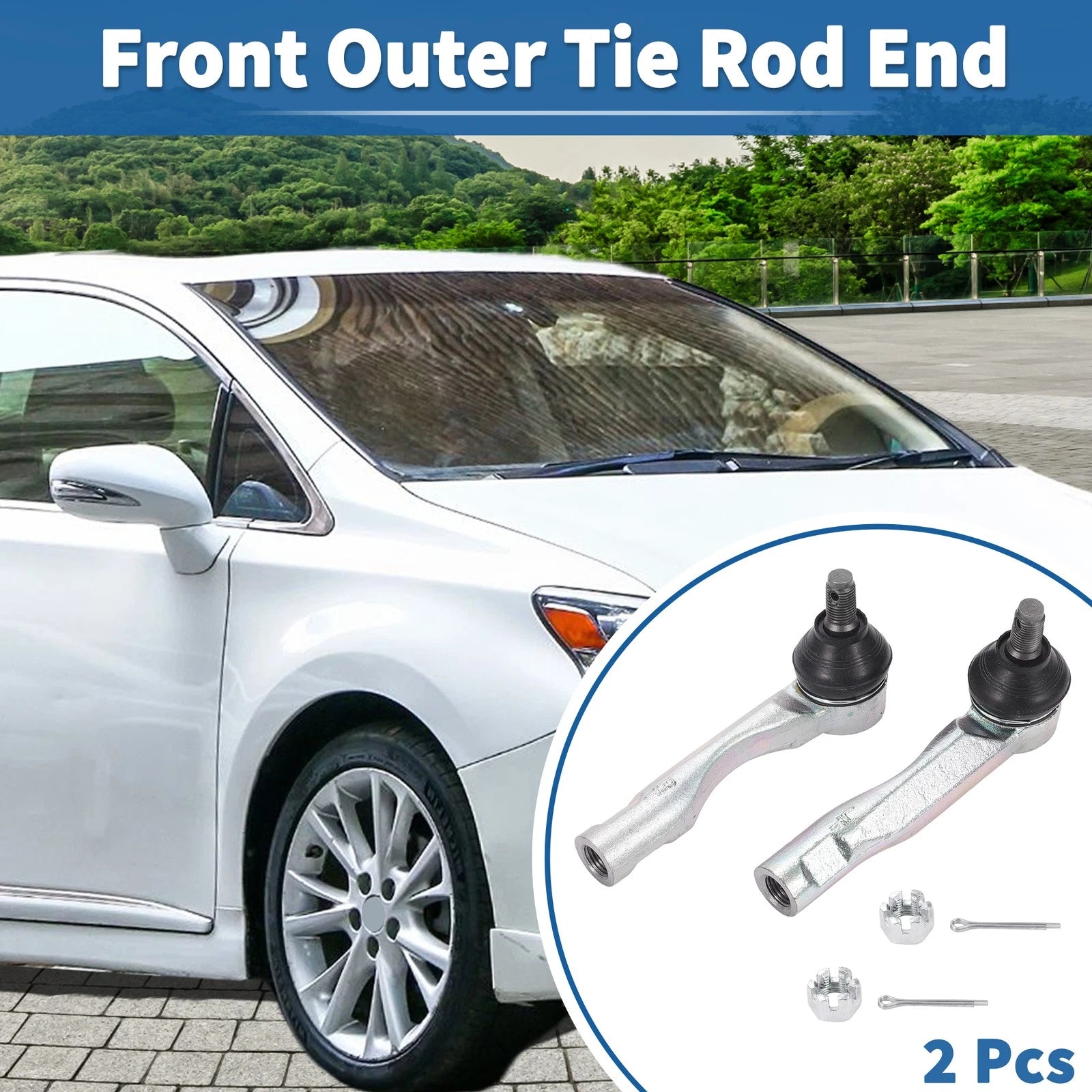 2X Front Outer Tie Rod Ends for Lexus IS300 (2001–2005) No. 45460-59035/45470-59035